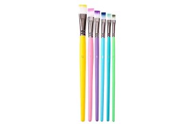 Pack 6 pinceles BOLONG colores punta recta